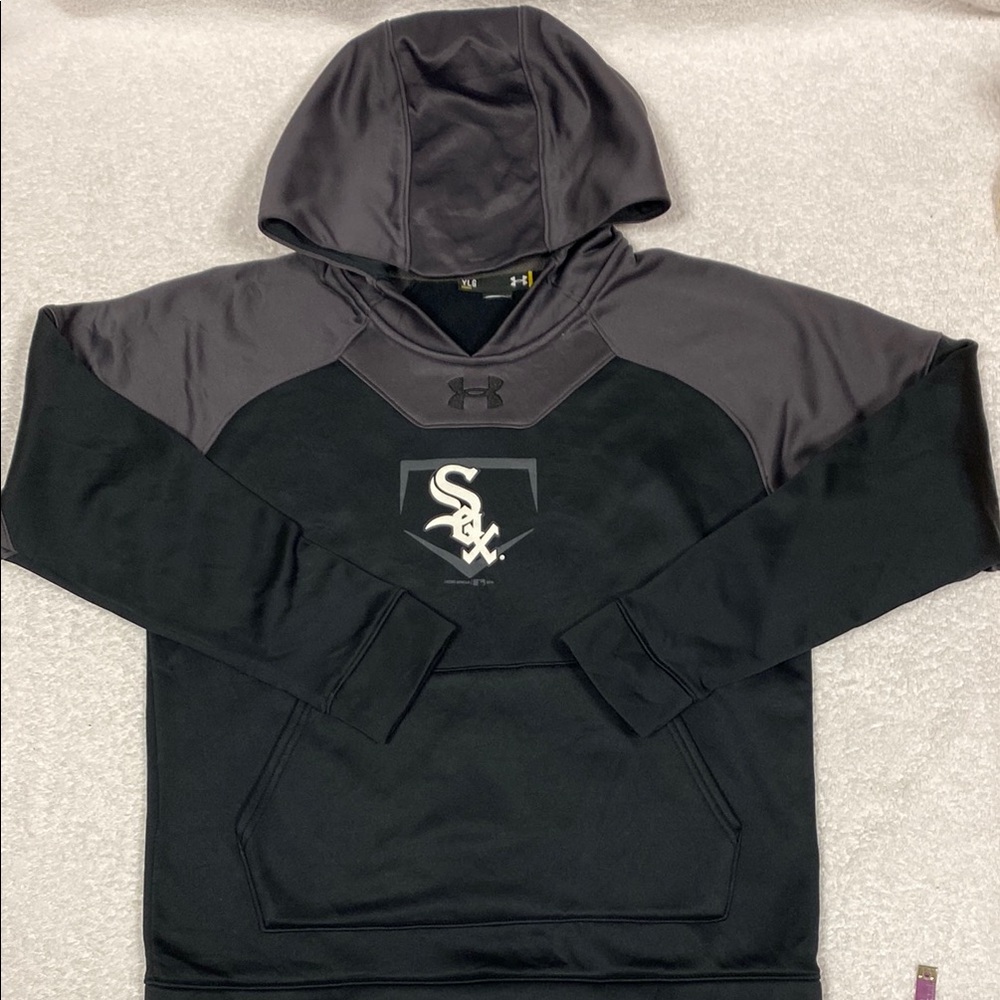 Under Armour loose Black Hoodie Chicago White Sox pullover ylg boys lg